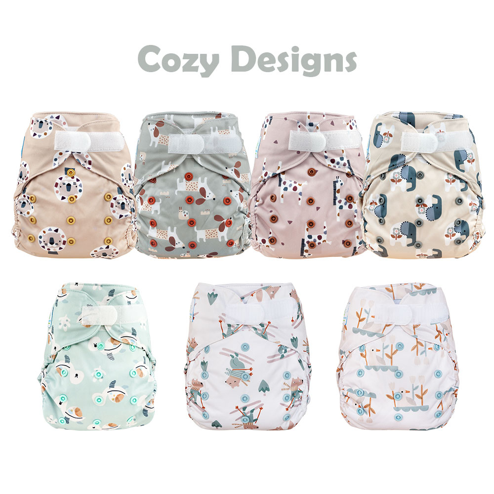 Blümchen diaper cover OneSize (3,5-16kg) Hook and Loop COZY Designs - recycled Polyester